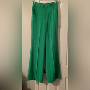 Alice + Olivia green pants, 2, only worn twice, approximately 43 inches long